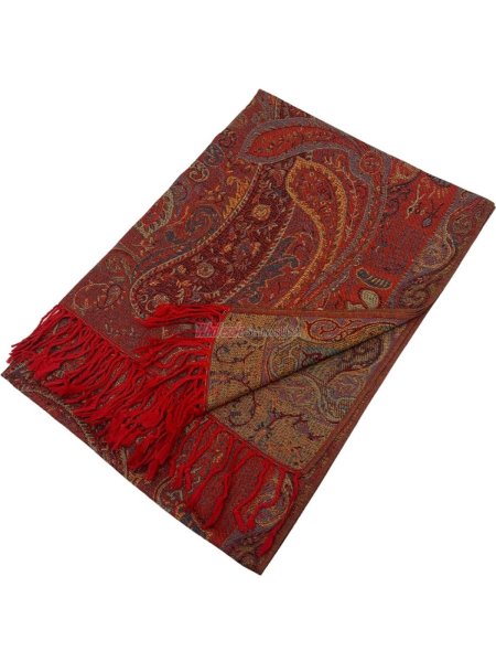 (image for) Tapestry Style Paisley Pashmina Red Multi
