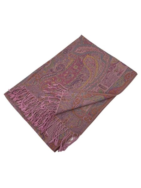 (image for) Tapestry Style Paisley Pashmina Pink Multi