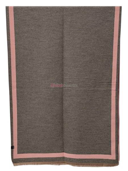 (image for) Reversible Oversized Border Cashmere Shawl: Pink 7901