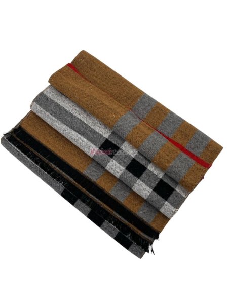 (image for) Cashmere Feel Checker Scarf Brown/Red/Black