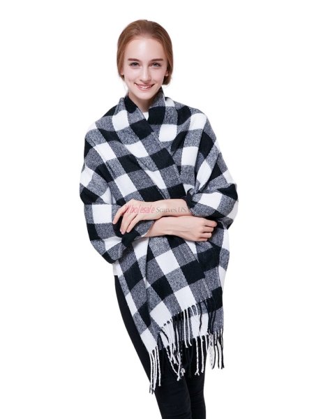 (image for) Buffalo check Shawl Black/White