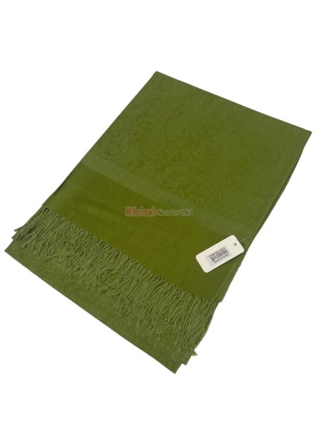 (image for) Paisley Jacquard Shawl Green