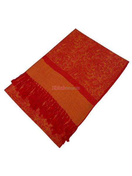 (image for) Paisley Jacquard Shawl Orange