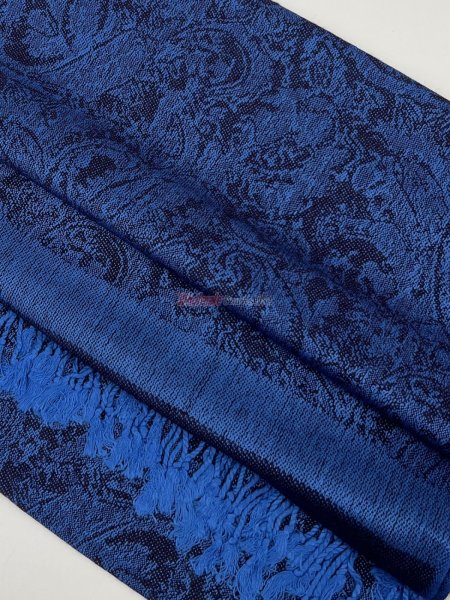 (image for) Paisley Jacquard Shawl Deep Blue/Black