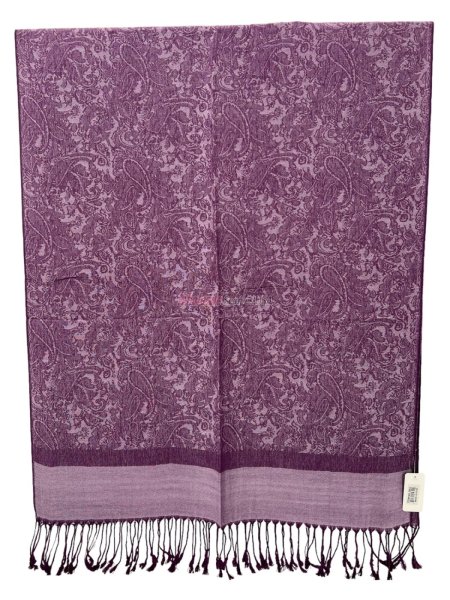 (image for) Paisley Jacquard Shawl Medium Purple