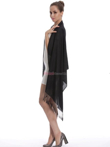 (image for) Super Solid Pashmina Black