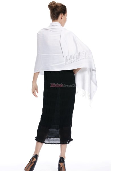 (image for) Super Solid Pashmina Pearl White