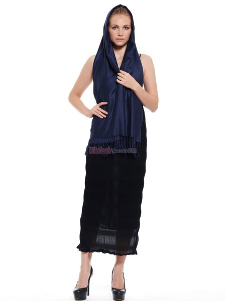 (image for) Super Solid Pashmina Navy