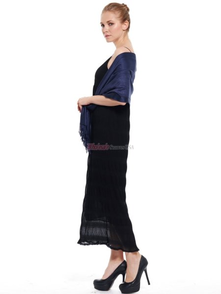 (image for) Super Solid Pashmina Navy