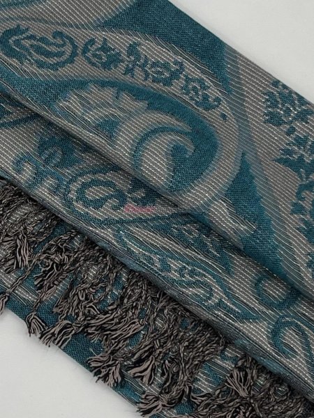 (image for) Metallic Paisley Floral Pashmina 1 DZ, Asst. Color