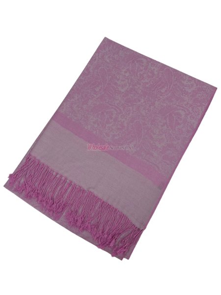 (image for) Paisley Jacquard Shawl Pink/Ivory