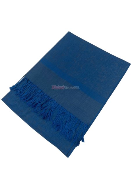 (image for) Paisley Jacquard Shawl Royal Blue