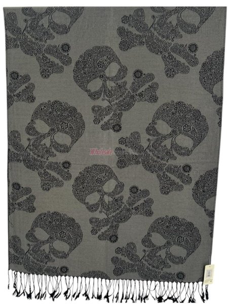 (image for) Skull Paisley Pashmina 1 DZ, Asst. Color