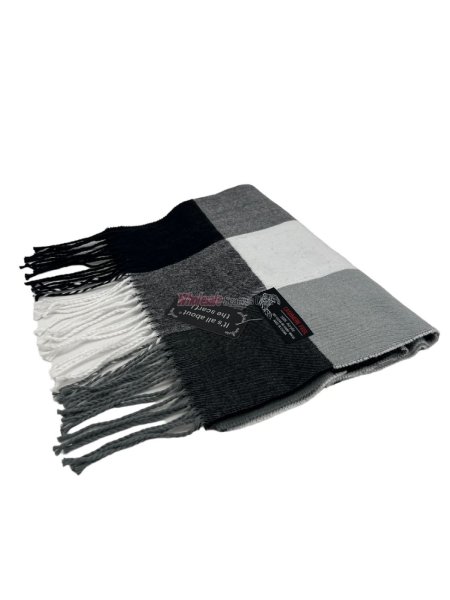 (image for) Cashmere Feel Checker Scarf Black/Grey 12-pack #09-1