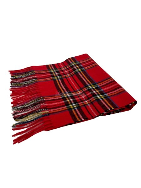 (image for) Red Tartan Cashmere Feel Scarf 12-pack C17-9