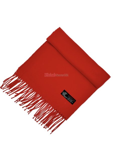 (image for) Winter Woven Plain Scarf Red