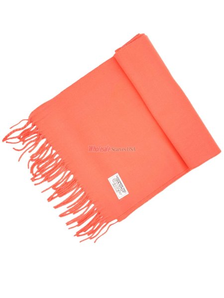 (image for) Woven Plain Scarf Salmon