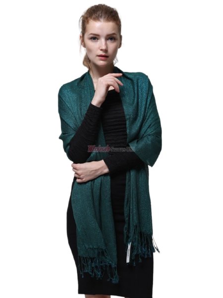 (image for) Sheer Metallic Scarf Teal