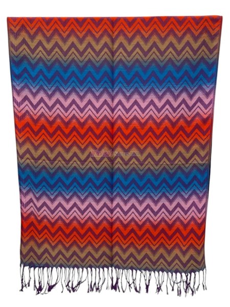 (image for) Colorful ZIG-ZAG Pashmina (10 Colors, 1Doz)
