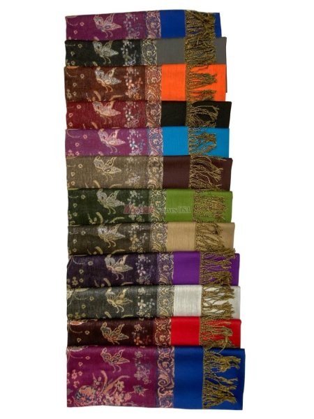 (image for) Butterfly Metallic Pashmina 1 DZ, Asst. Color