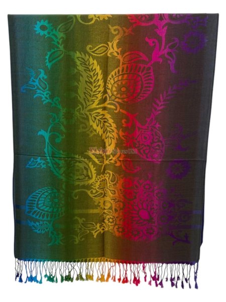 (image for) Jewel Abstract Leaves Pashmina (12 Colors, 1Doz)