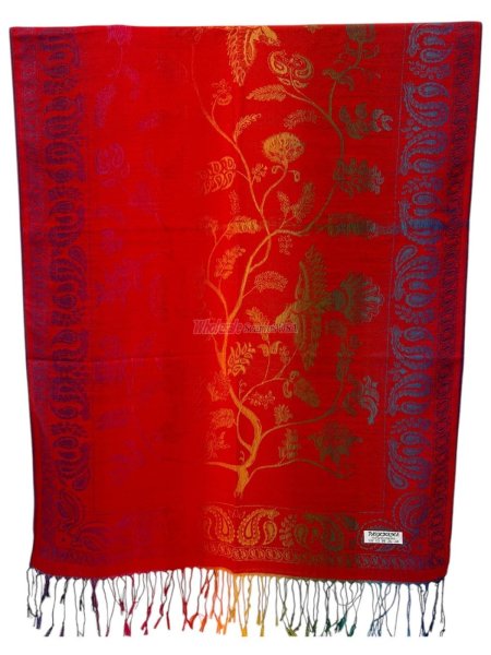 (image for) Vivid Floral Bird Pattern Pashmina (12 Colors, 1DZ)