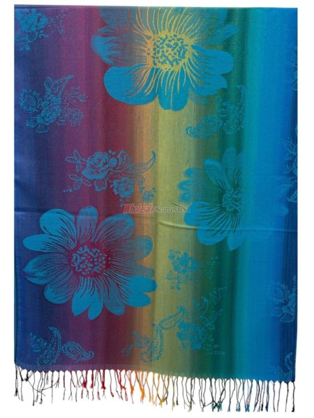 (image for) Summer Floral Pattern Pashmina (12 Colors, 1 Doz )
