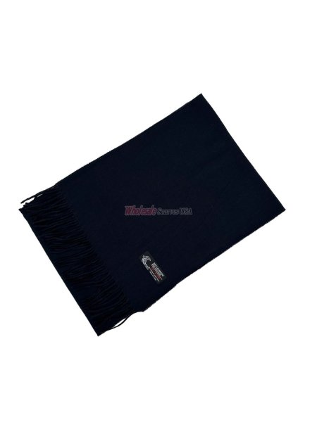 (image for) Woven Plain Scarf Navy