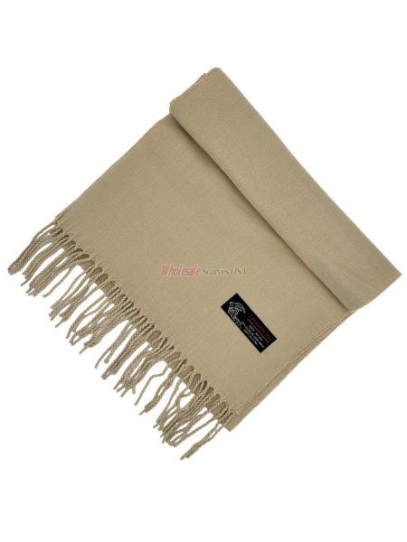 (image for) Woven Plain Scarf Neutral