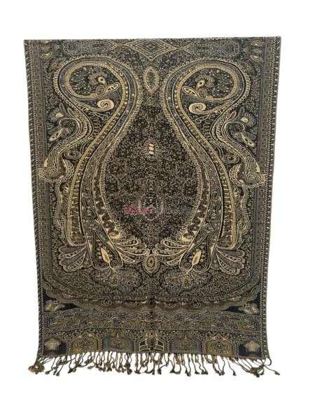 (image for) Giant Paisley Shawl Black/Gold