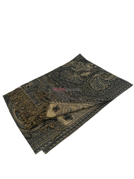 (image for) Giant Paisley Shawl Black/Gold