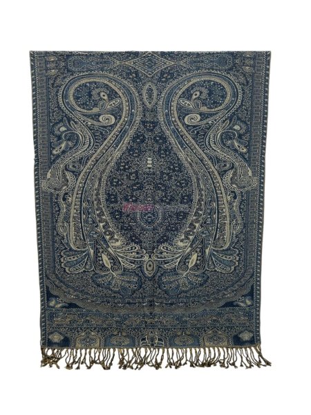 (image for) Giant Paisley Shawl Navy