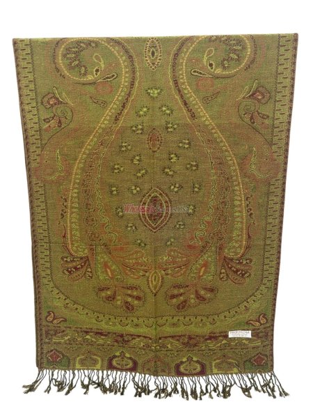 (image for) Giant Paisley Shawl Olive/Green