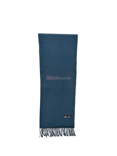 (image for) Woven Plain Scarf Steel Blue