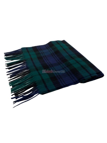 (image for) Cashmere Feel Plaid Scarf Navy/Green 12-pack 98