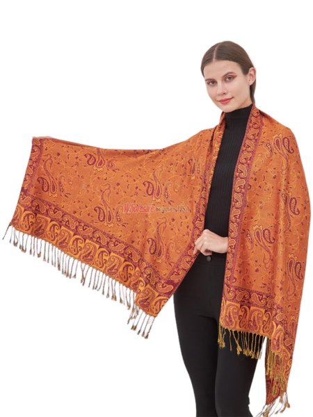 (image for) Small Paisley Scarf Rust Red