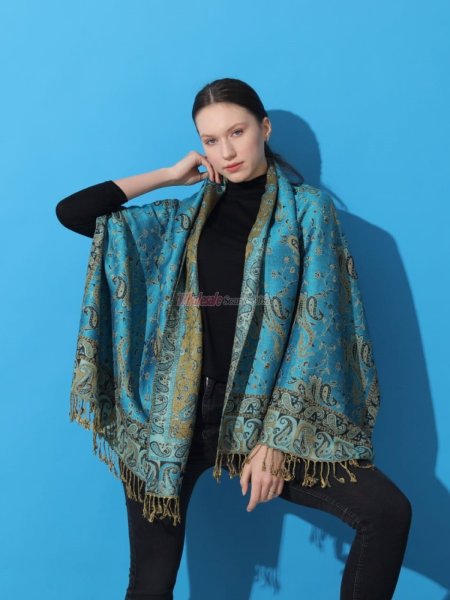 (image for) Small Paisley Scarf Turquoise