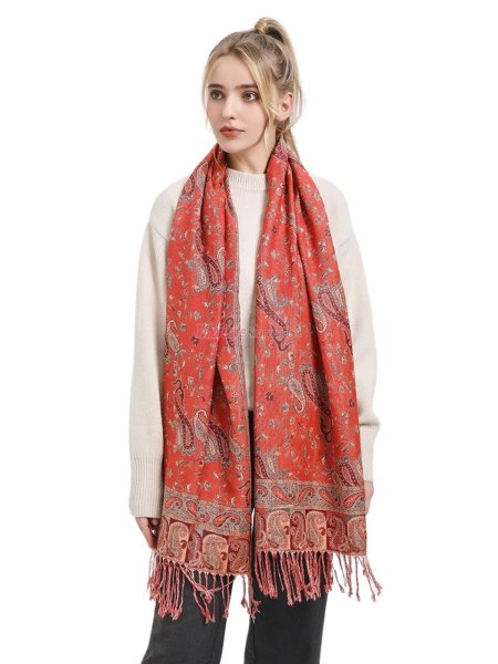 (image for) Small Paisley Scarf Oranger Red