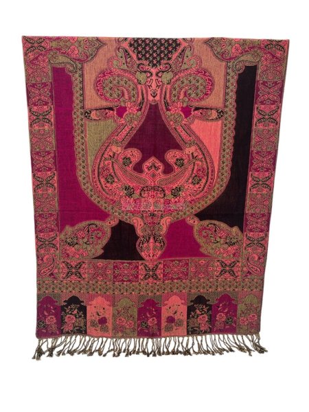 (image for) Paisley Flower Shawl Fuchsia