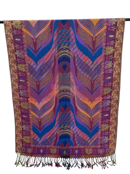 (image for) Feather Sparkling Metallic Pashmina Blue Multi