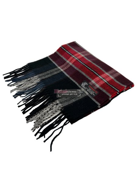 (image for) Plaid Cashmere Feel Scarf 12-pack Black/Wine/Grey