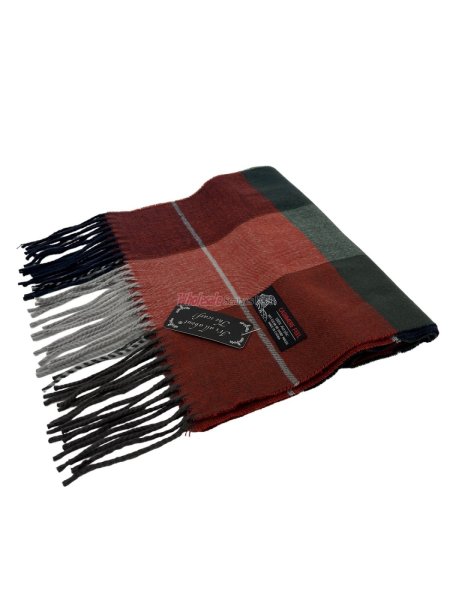 (image for) Plaid Cashmere Feel Scarf 12-pack Burgundy/Navy/Green CSW-09