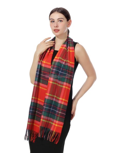 (image for) Plaid Cashmere Feel Scarf 12-pack Red/Green/Yellow CSW13