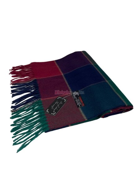 (image for) Plaid Cashmere Feel Scarf 12-pack Green/Wine/Navy
