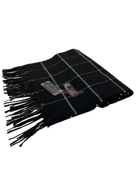(image for) Checked Cashmere Feel Scarf 12-pack Black/White