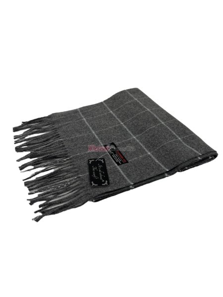 (image for) Checked Cashmere Feel Scarf 12-pack Grey/White