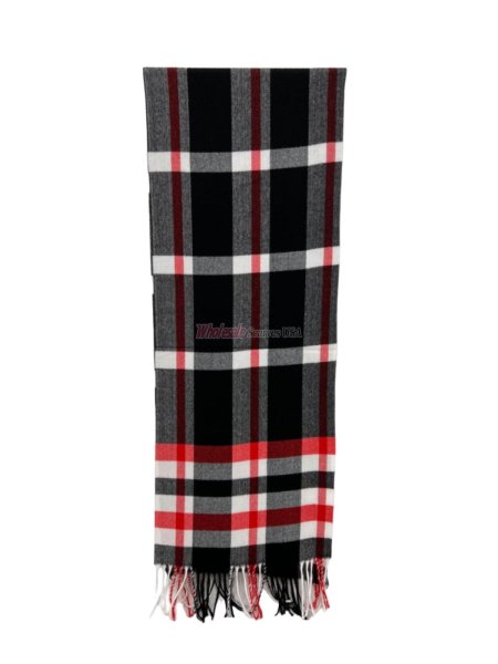 (image for) Cashmere Feel Scarf w30 12/pack Red Plaid