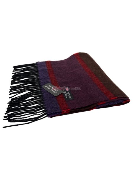 (image for) Cashmere Feel Stripe Scarf Wine 12-pack Z2025