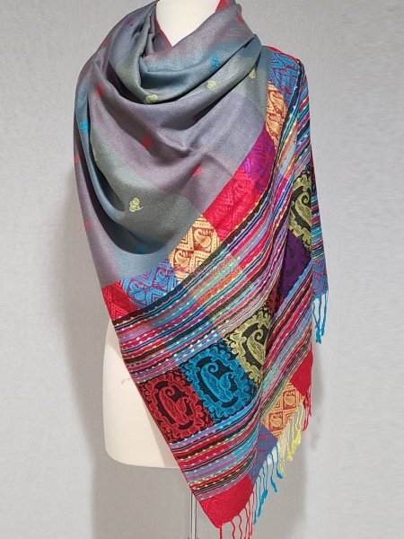 (image for) Paisley Stripe Pashmina 1 DZ, Asst. Color