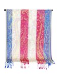 (image for) Rainbow Paisley Pashmina White PL041-01